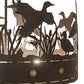 Meyda Lighting Ducks in Flight 24" 3-Light Oil Rubbed Bronze Semi-flush Mount Light With Silver Mica Shade Glass
