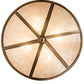 Meyda Lighting Ducks in Flight 24" 4-Light Antique Copper Inverted Pendant Light With Silver Mica Shade Glass