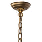 Meyda Lighting Ducks in Flight 24" 4-Light Antique Copper Inverted Pendant Light With Silver Mica Shade Glass