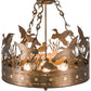 Meyda Lighting Ducks in Flight 24" 4-Light Antique Copper Semi-flush Mount Ceiling Light With Amber Mica Shade Glass