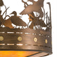 Meyda Lighting Ducks in Flight 24" 4-Light Antique Copper Semi-flush Mount Ceiling Light With Amber Mica Shade Glass