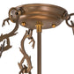 Meyda Lighting Ducks in Flight 24" 4-Light Antique Copper Semi-flush Mount Ceiling Light With Amber Mica Shade Glass