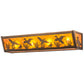 Meyda Lighting Ducks in Flight 24" 4-Light Antique Copper Vanity Light With Amber Mica Shade Glass