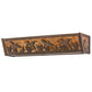 Meyda Lighting Ducks in Flight 24" 4-Light Antique Copper Vanity Light With Amber Mica Shade Glass