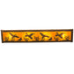 Meyda Lighting Ducks in Flight 24" 4-Light Antique Copper Vanity Light With Amber Mica Shade Glass