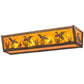 Meyda Lighting Ducks in Flight 24" 4-Light Antique Copper Vanity Light With Amber Mica Shade Glass