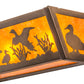 Meyda Lighting Ducks in Flight 24" 4-Light Antique Copper Vanity Light With Amber Mica Shade Glass