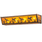 Meyda Lighting Ducks in Flight 24" 4-Light Antique Copper Vanity Light With Amber Mica Shade Glass