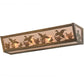 Meyda Lighting Ducks in Flight 24" 4-Light Antique Copper Vanity Light With Silver Mica Shade Glass