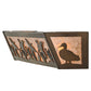 Meyda Lighting Ducks in Flight 24" 4-Light Antique Copper Vanity Light With Silver Mica Shade Glass