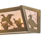 Meyda Lighting Ducks in Flight 24" 4-Light Antique Copper Vanity Light With Silver Mica Shade Glass