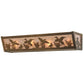 Meyda Lighting Ducks in Flight 24" 4-Light Antique Copper Vanity Light With Silver Mica Shade Glass