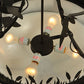 Meyda Lighting Ducks in Flight 24" 4-Light Oil Rubbed Bronze Inverted Pendant Light With Statuario Idalight Shade