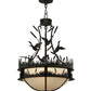 Meyda Lighting Ducks in Flight 24" 4-Light Oil Rubbed Bronze Inverted Pendant Light With Statuario Idalight Shade