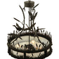 Meyda Lighting Ducks in Flight 24" 4-Light Oil Rubbed Bronze Inverted Pendant Light With Statuario Idalight Shade