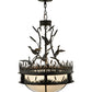 Meyda Lighting Ducks in Flight 24" 4-Light Oil Rubbed Bronze Inverted Pendant Light With Statuario Idalight Shade
