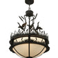 Meyda Lighting Ducks in Flight 24" 4-Light Oil Rubbed Bronze Inverted Pendant Light With Statuario Idalight Shade