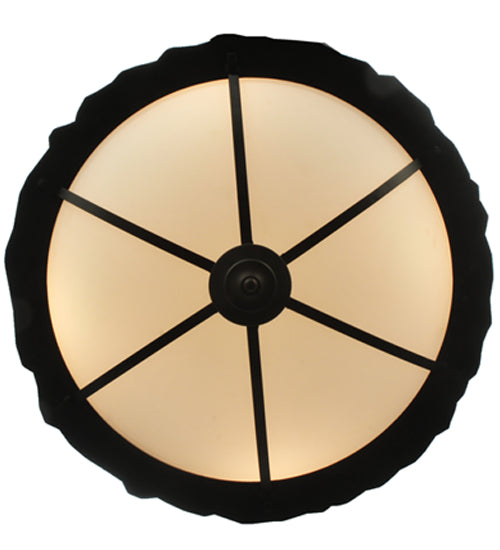Meyda Lighting Ducks in Flight 24" 4-Light Oil Rubbed Bronze Inverted Pendant Light With Statuario Idalight Shade