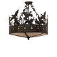 Meyda Lighting Ducks in Flight 24" 4-Light Oil Rubbed Bronze Semi-flush Mount Light With Silver Mica Shade Glass