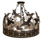 Meyda Lighting Ducks in Flight 24" 4-Light Oil Rubbed Bronze Semi-flush Mount Light With Silver Mica Shade Glass