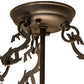 Meyda Lighting Ducks in Flight 24" 4-Light Oil Rubbed Bronze Semi-flush Mount Light With Silver Mica Shade Glass