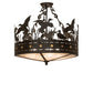 Meyda Lighting Ducks in Flight 24" 4-Light Oil Rubbed Bronze Semi-flush Mount Light With Silver Mica Shade Glass