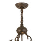 Meyda Lighting Ducks in Flight 24" 4-Light Timeless Bronze Inverted Pendant Light With Silver Mica Shade Glass