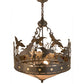 Meyda Lighting Ducks in Flight 24" 4-Light Timeless Bronze Inverted Pendant Light With Silver Mica Shade Glass