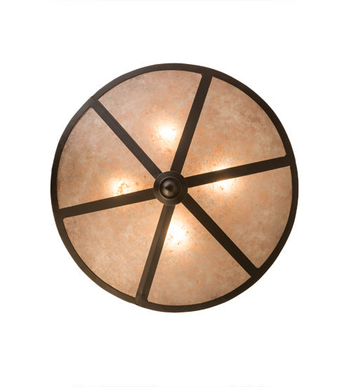 Meyda Lighting Ducks in Flight 24" 4-Light Timeless Bronze Inverted Pendant Light With Silver Mica Shade Glass