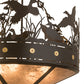 Meyda Lighting Ducks in Flight 24" 4-Light Timeless Bronze Inverted Pendant Light With Silver Mica Shade Glass
