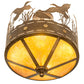 Meyda Lighting Ducks in Flight 246225 16" 4-Light Antique Copper Flush Mount Light With Amber Mica Shade Glass