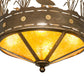 Meyda Lighting Ducks in Flight 246225 16" 4-Light Antique Copper Flush Mount Light With Amber Mica Shade Glass