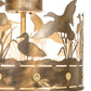 Meyda Lighting Ducks in Flight 246225 16" 4-Light Antique Copper Flush Mount Light With Amber Mica Shade Glass