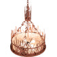 Meyda Lighting Ducks in Flight 26" 4-Light Rust Inverted Pendant Light With Silver Mica Shade Glass