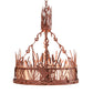 Meyda Lighting Ducks in Flight 26" 4-Light Rust Inverted Pendant Light With Silver Mica Shade Glass