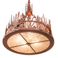 Meyda Lighting Ducks in Flight 26" 4-Light Rust Inverted Pendant Light With Silver Mica Shade Glass