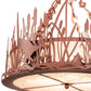 Meyda Lighting Ducks in Flight 26" 4-Light Rust Inverted Pendant Light With Silver Mica Shade Glass