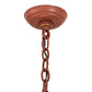 Meyda Lighting Ducks in Flight 26" 4-Light Rust Inverted Pendant Light With Silver Mica Shade Glass