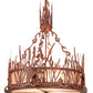 Meyda Lighting Ducks in Flight 26" 4-Light Rust Inverted Pendant Light With Silver Mica Shade Glass