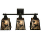 Meyda Lighting Ducks in Flight 28" 3-Light Black Wall Sconce With Silver Mica Shade Glass