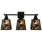 Meyda Lighting Ducks in Flight 28" 3-Light Black Wall Sconce With Silver Mica Shade Glass
