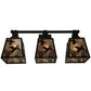 Meyda Lighting Ducks in Flight 28" 3-Light Black Wall Sconce With Silver Mica Shade Glass