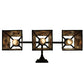Meyda Lighting Ducks in Flight 28" 3-Light Black Wall Sconce With Silver Mica Shade Glass