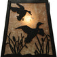 Meyda Lighting Ducks in Flight 28" 3-Light Black Wall Sconce With Silver Mica Shade Glass