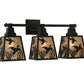 Meyda Lighting Ducks in Flight 28" 3-Light Black Wall Sconce With Silver Mica Shade Glass