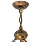 Meyda Lighting Ducks in Flight 30" 4-Light Antique Copper Inverted Pendant Light With Amber Mica Shade Glass