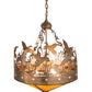 Meyda Lighting Ducks in Flight 32133 24" 4-Light Antique Copper Inverted Pendant Light With Amber Mica Shade Glass