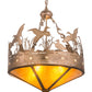 Meyda Lighting Ducks in Flight 32133 24" 4-Light Antique Copper Inverted Pendant Light With Amber Mica Shade Glass