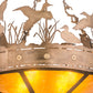Meyda Lighting Ducks in Flight 32133 24" 4-Light Antique Copper Inverted Pendant Light With Amber Mica Shade Glass