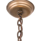 Meyda Lighting Ducks in Flight 32133 24" 4-Light Antique Copper Inverted Pendant Light With Amber Mica Shade Glass